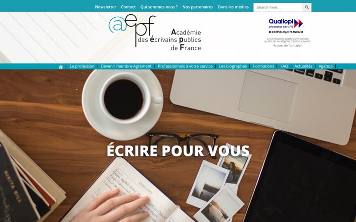 Skärmbild av ecrivains-publics.fr