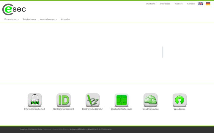 Screenshot of ecsec.de