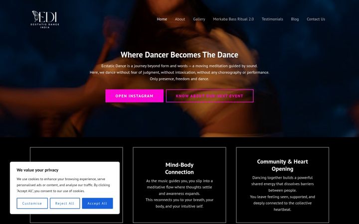 Screenshot of ecstaticdance.in