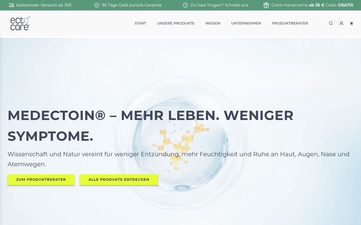 Screenshot of ectocare.de