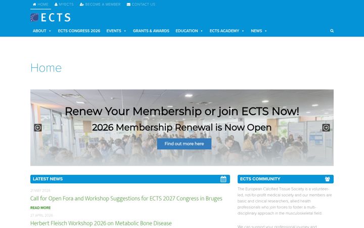 Screenshot of ectsoc.org