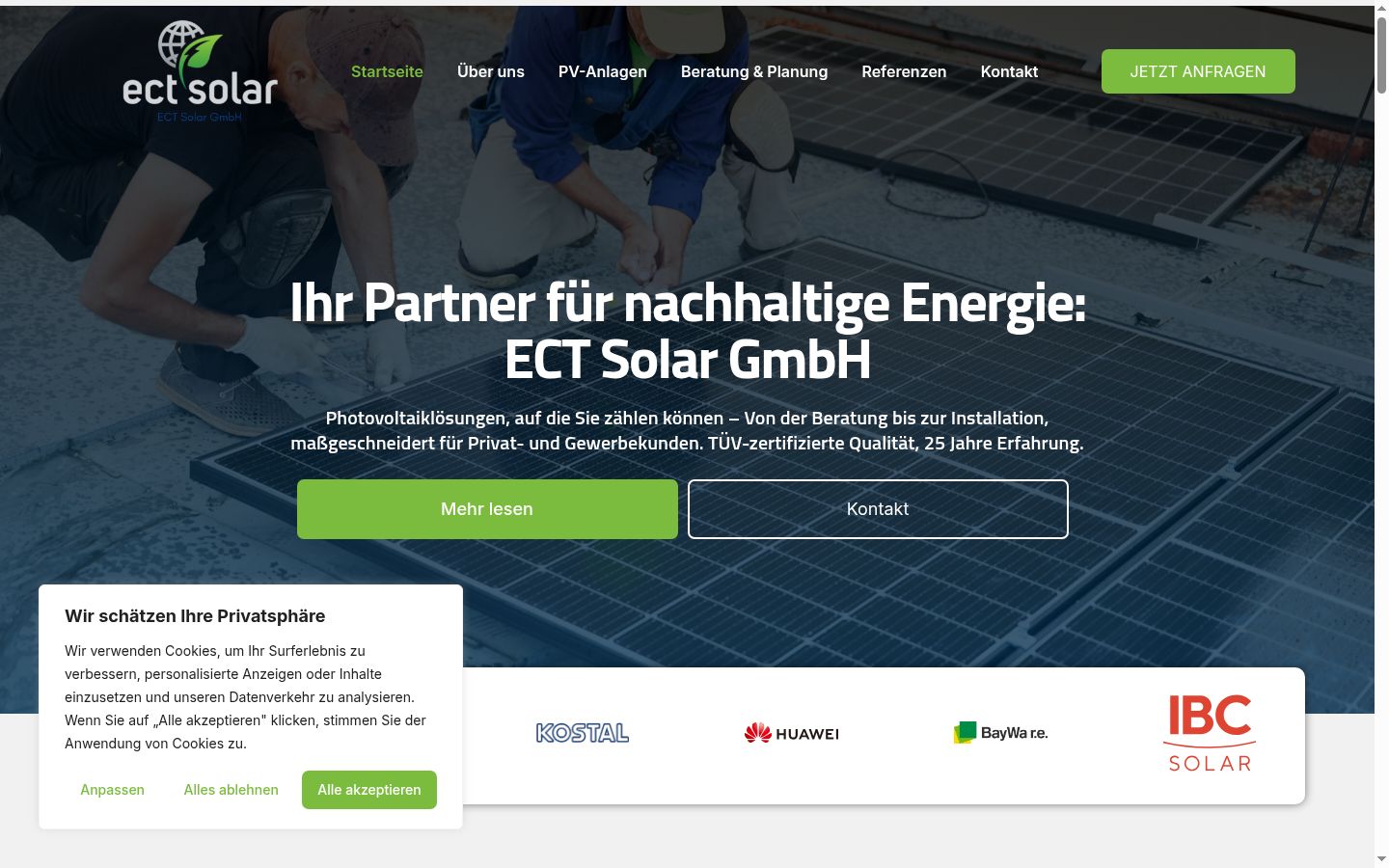 Screenshot of the consent banner shown before any interaction
