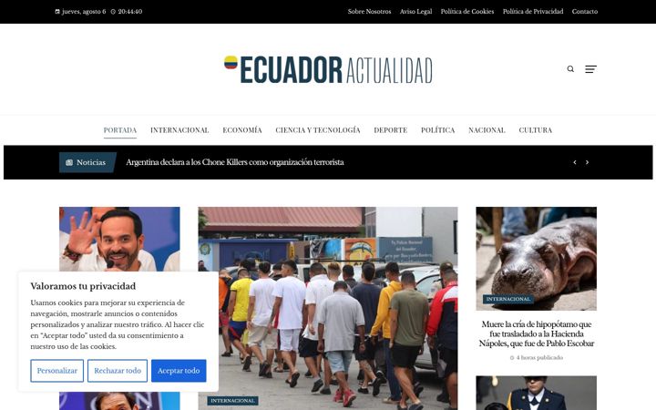 Screenshot of ecuadoractualidad.com