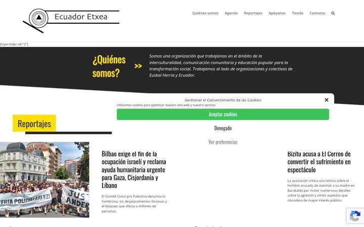 Posnetek zaslona ecuadoretxea.org