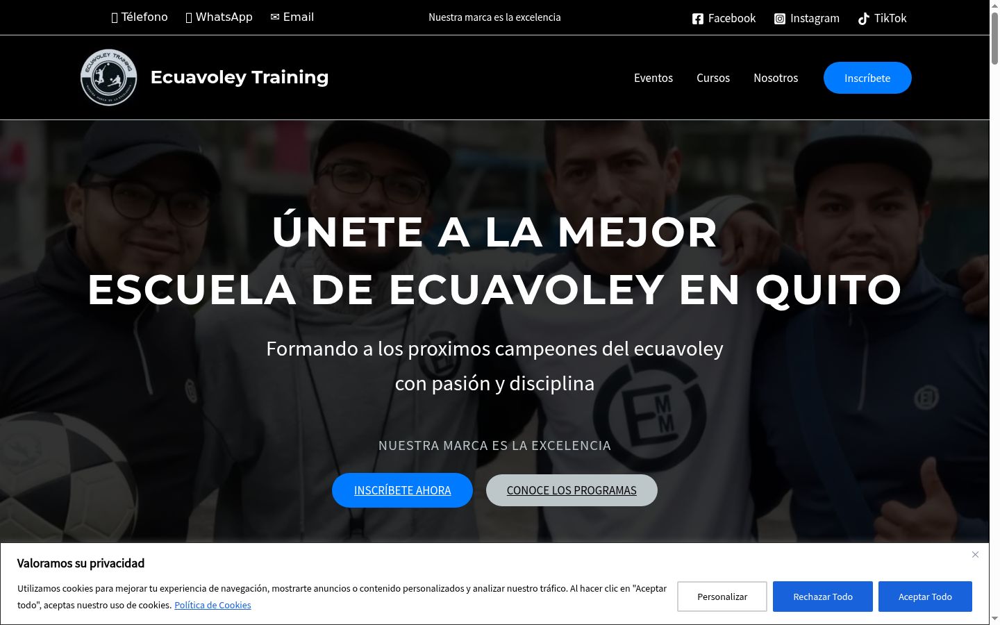 Captura de ecrã do banner de consentimento apresentado antes de qualquer interação