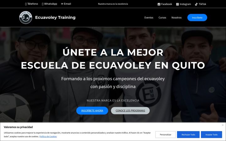 Screenshot of ecuavoleytraining.com