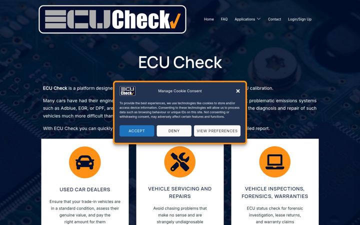 Ekrano kopija ecucheck.co.uk