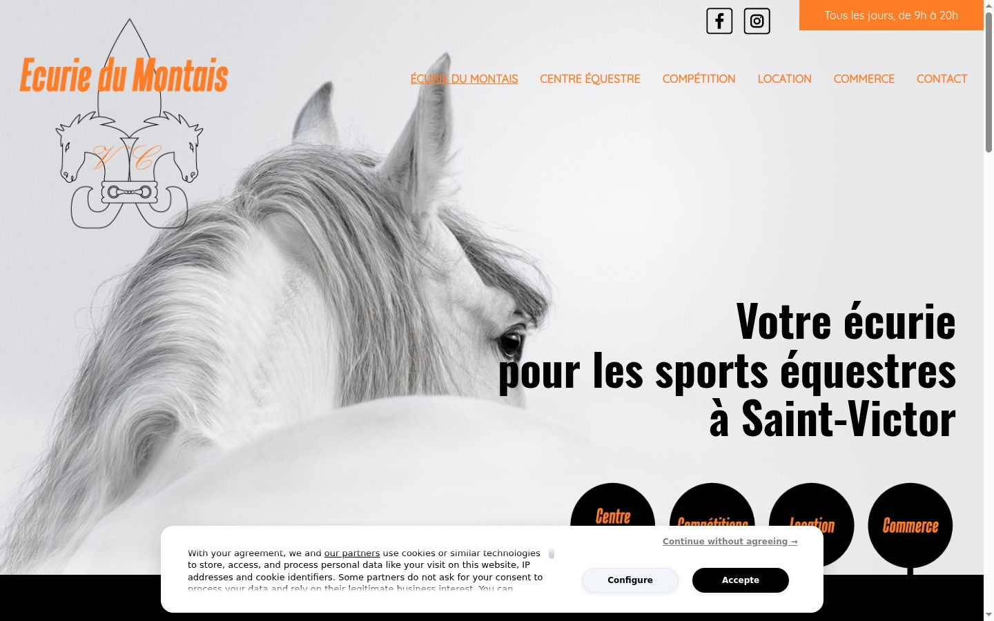 Screenshot van de toestemmingsbanner zoals getoond vóór enige interactie