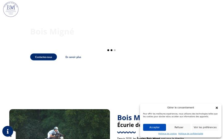 Screenshot van ecuries-boismigne.fr
