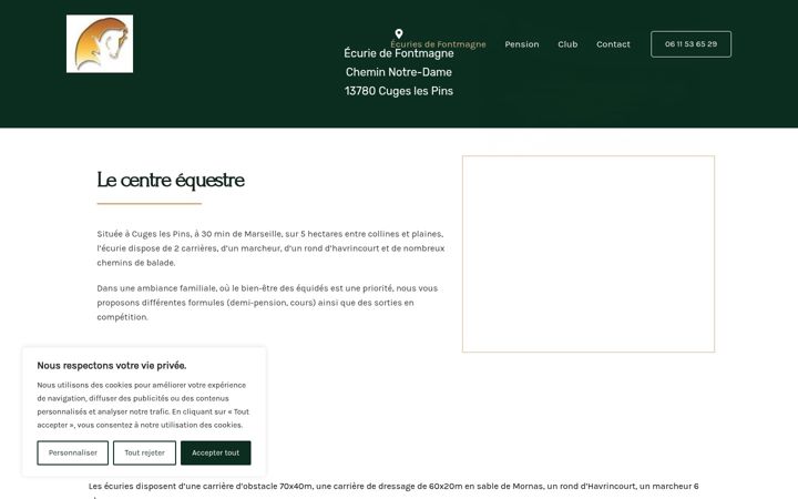 Screenshot of ecuries-de-fontmagne.fr