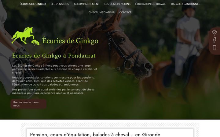Screenshot of ecuries-de-ginkgo.fr