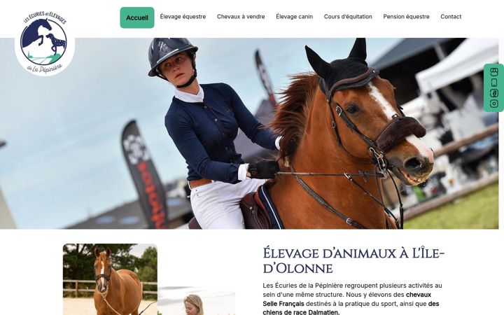 Screenshot of ecurieselevagesdelapepiniere.fr
