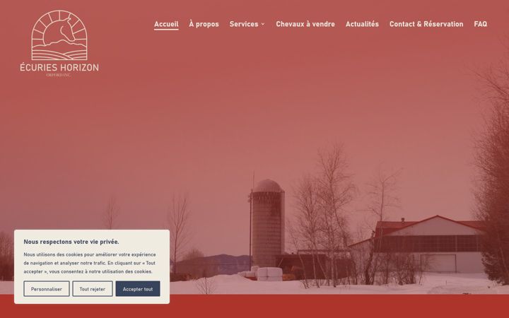 Screenshot of ecurieshorizon.ca