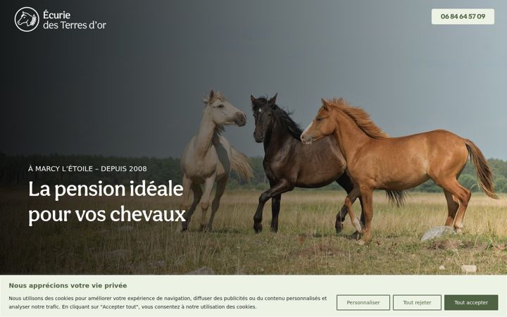 Screenshot of ecurieterresdor.fr