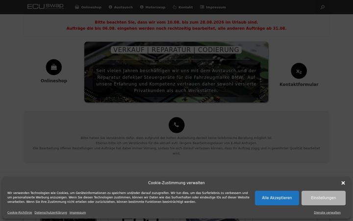 Screenshot of ecuswap.de