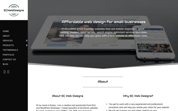 Screenshot of ecwebdesigns.com