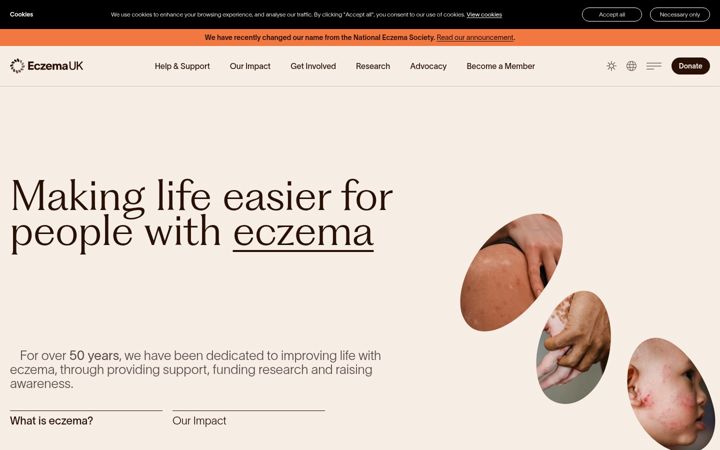 Screenshot stránky eczema.org