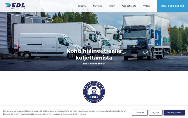 Screenshot of ed-logistiikka.fi