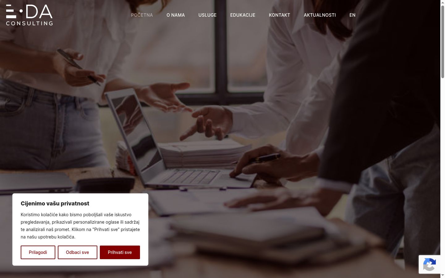 Screenshot of the consent banner shown before any interaction