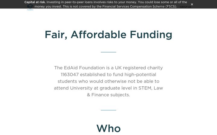 Screenshot of edaid.co.uk