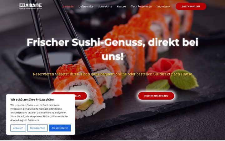 Snimka zaslona za edamamekoeln.de