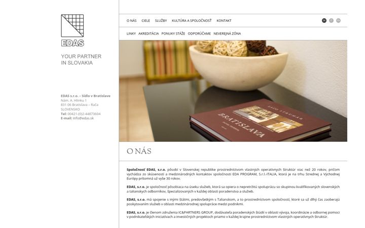 Screenshot of edas.sk