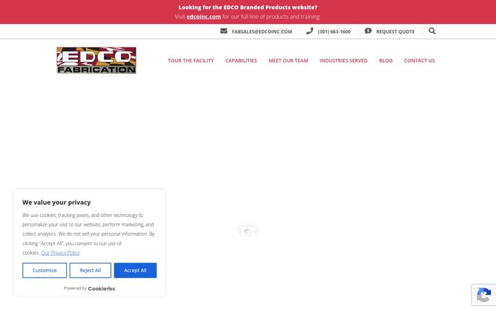 Screenshot of edcofabrication.com