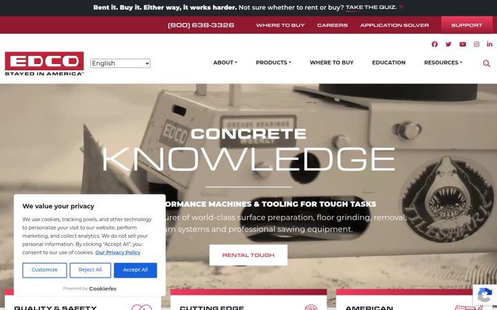 Screenshot of edcoinc.com