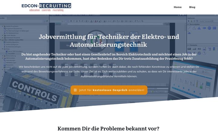Snimka zaslona za edcon-recruiting.de