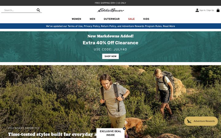 Skjámynd af eddiebauer.com