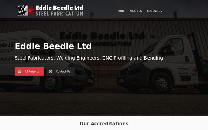 Screenshot of eddiebeedle.co.uk