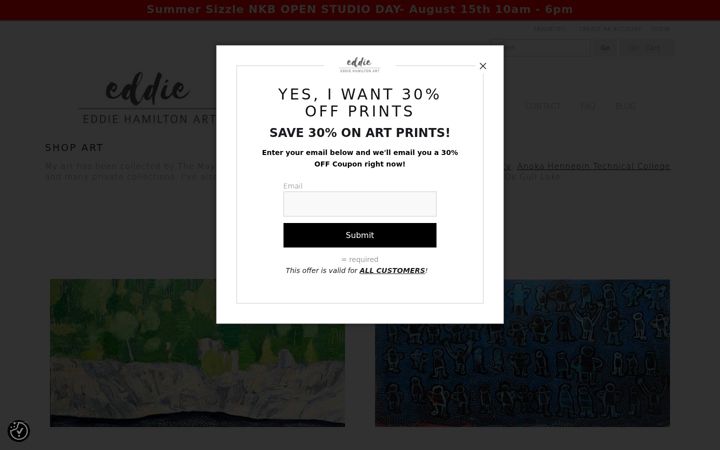 Screenshot of eddiehamiltonart.com