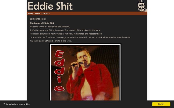 Screenshot of eddieshit.co.uk