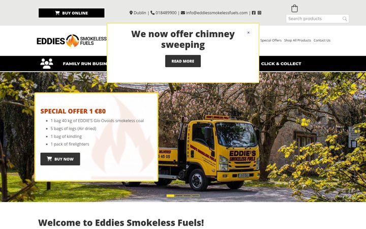 Screenshot of eddiessmokelessfuels.com