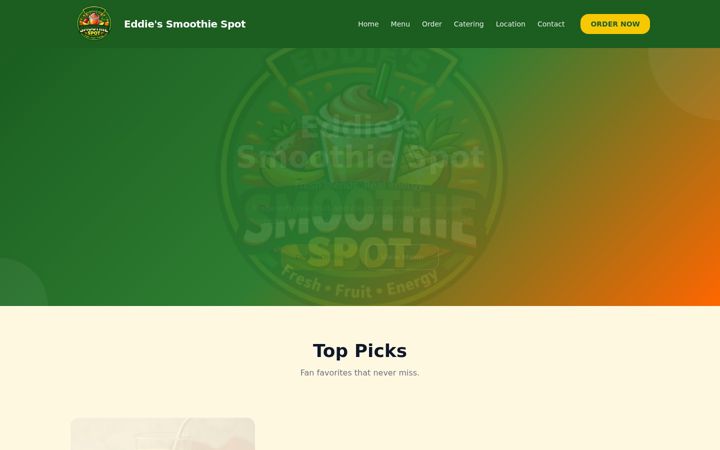 Screenshot of eddiessmoothiespot.com