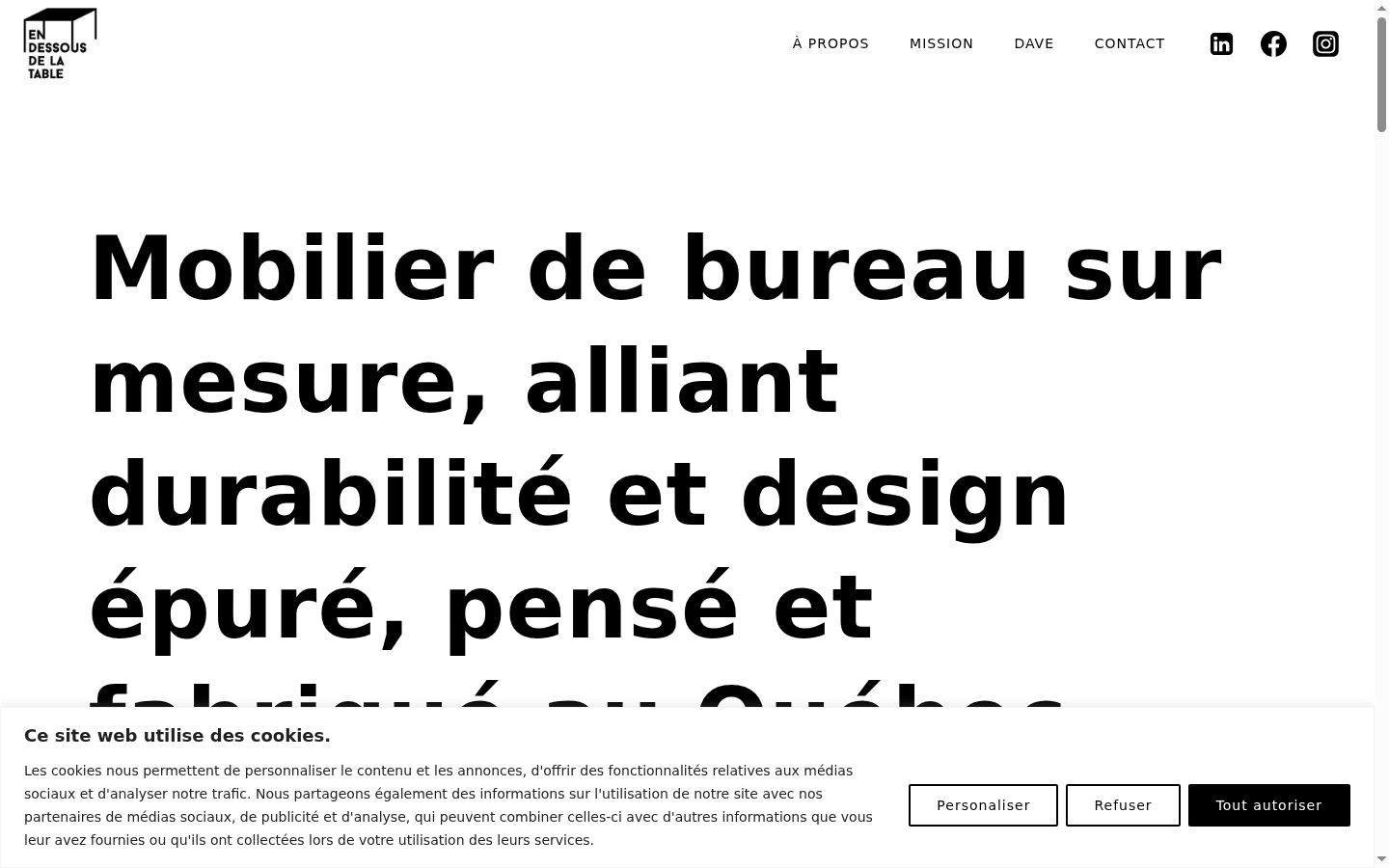 Capture d'écran de la bannière de consentement affichée avant toute interaction