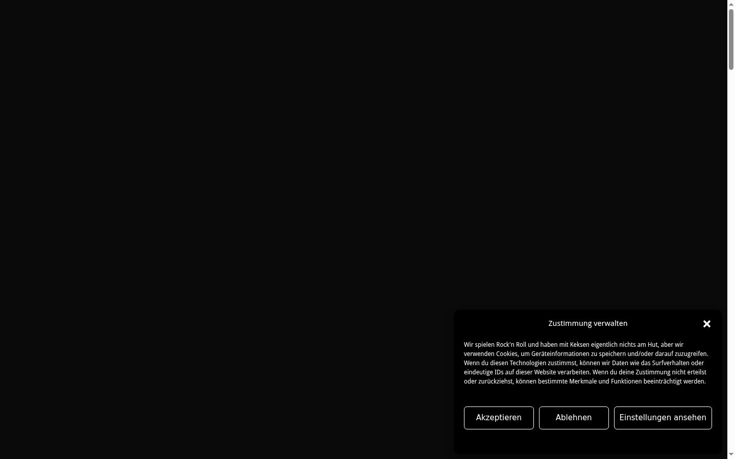 Screenshot del banner di consenso mostrato prima di qualsiasi interazione