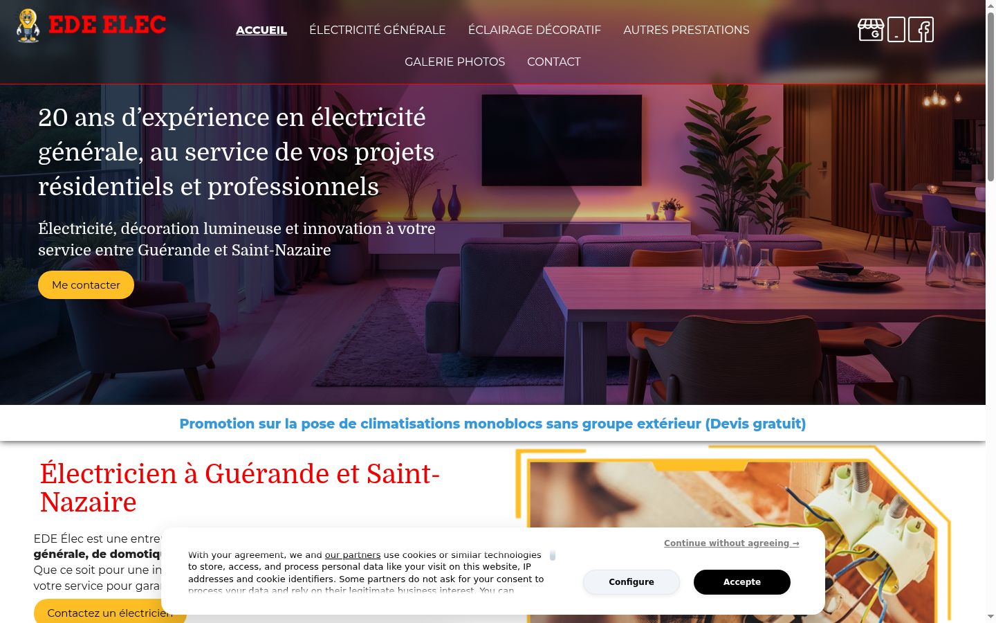 Screenshot of the consent banner shown before any interaction