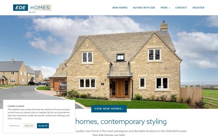 Screenshot van edehomes.co.uk