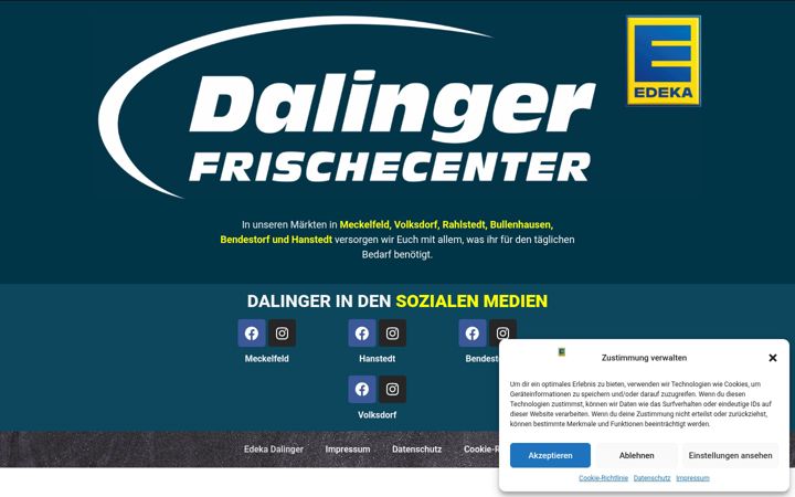 Screenshot of edeka-dalinger.de