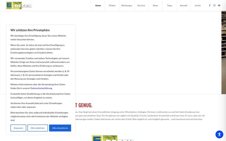 Screenshot of edeka-degen.de