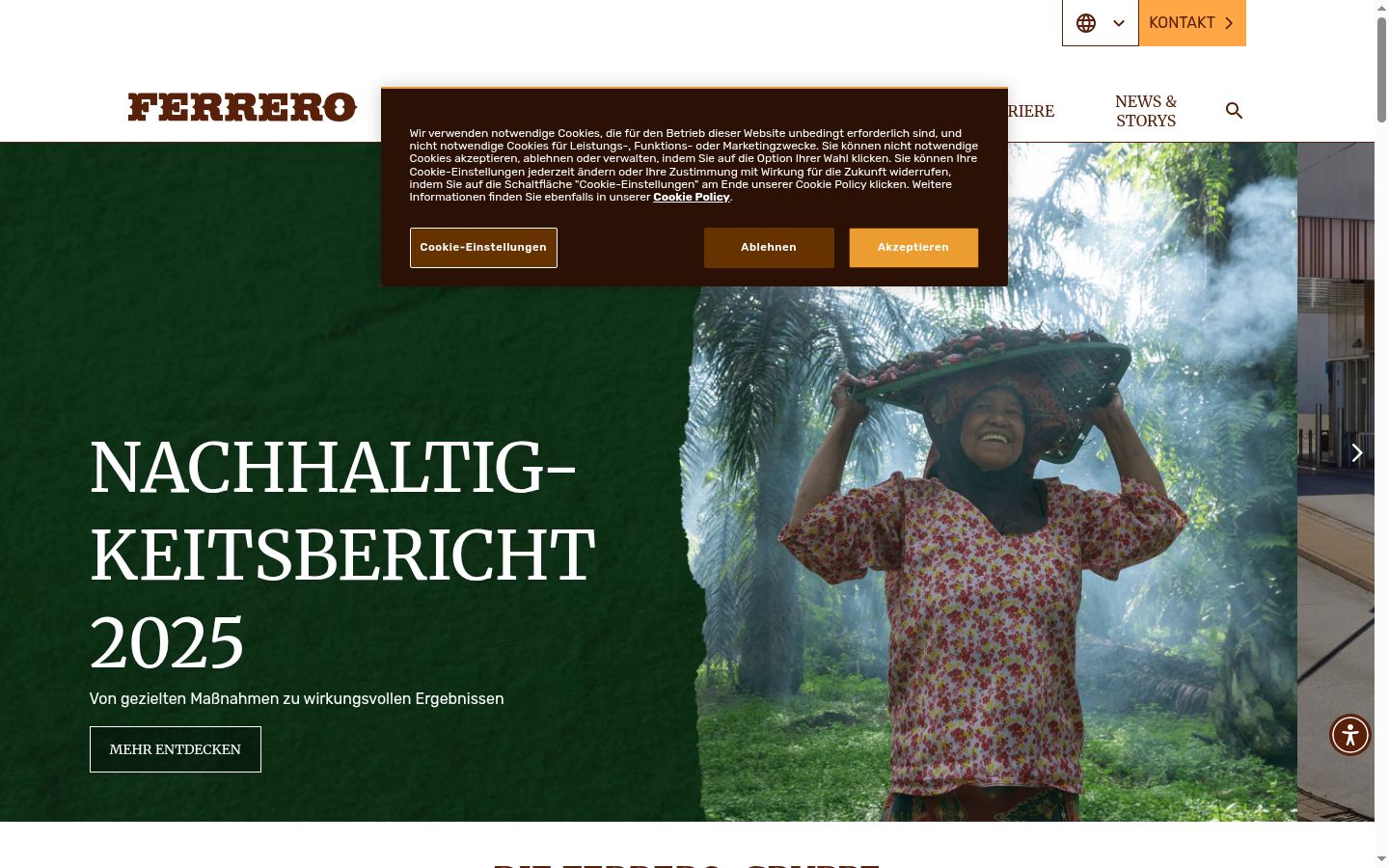 Screenshot of the consent banner shown before any interaction