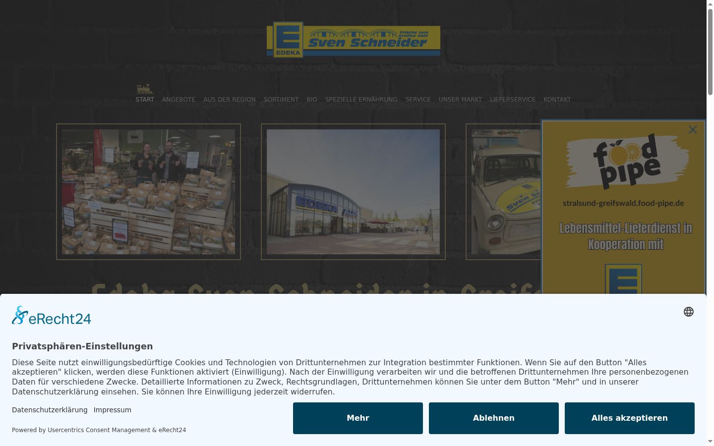 Screenshot of the consent banner shown before any interaction