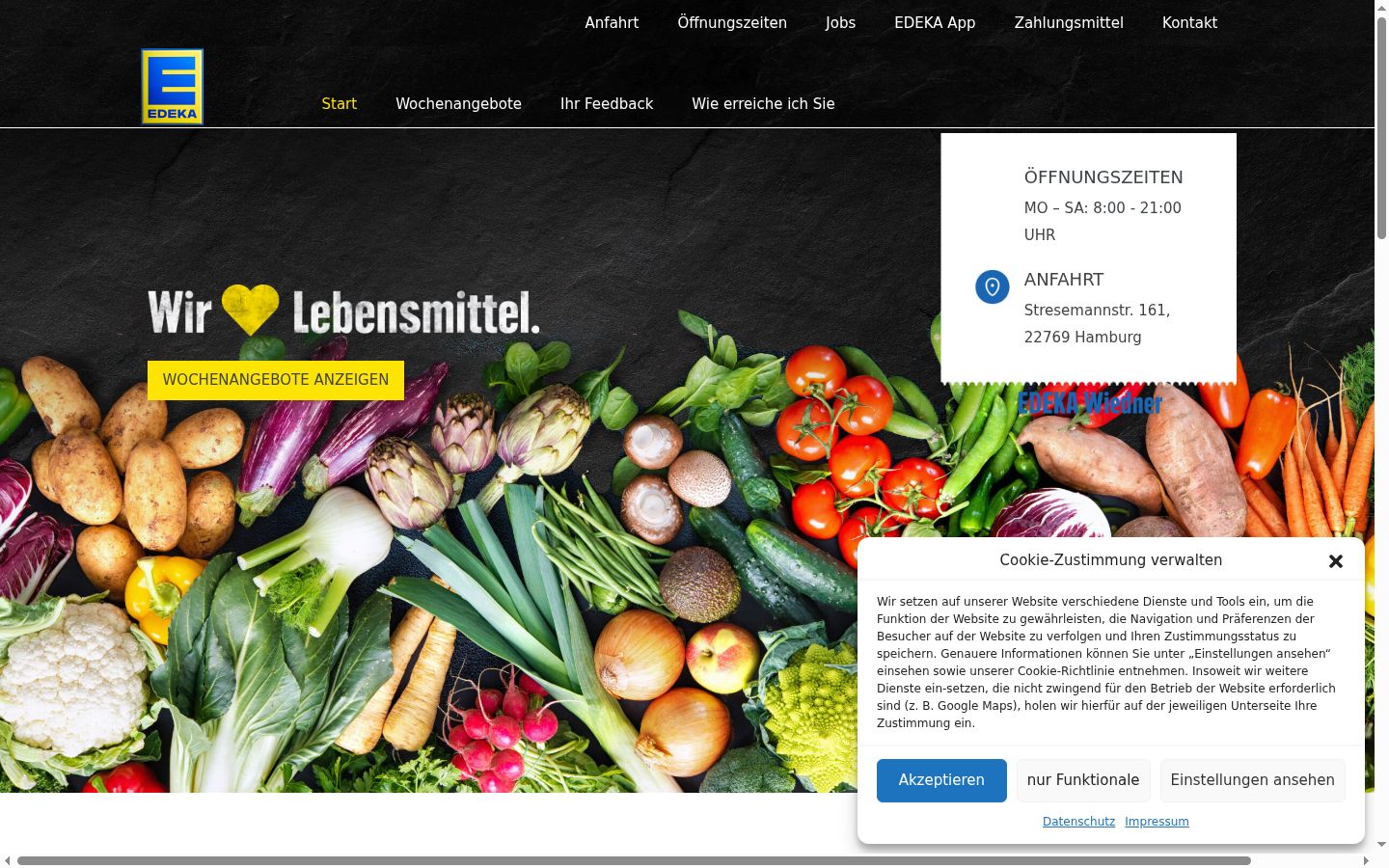 Screenshot of the consent banner shown before any interaction