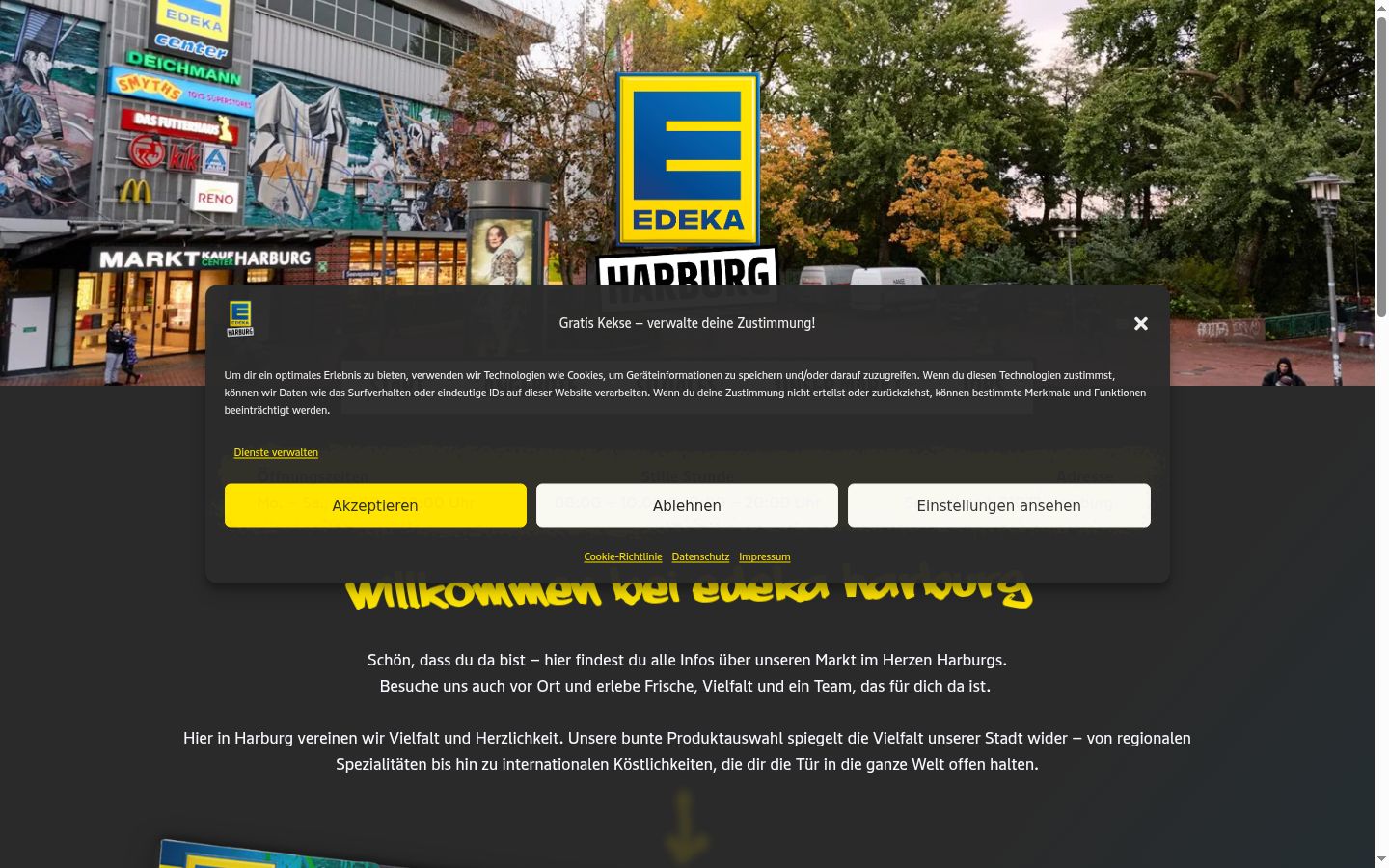 Screenshot of the consent banner shown before any interaction