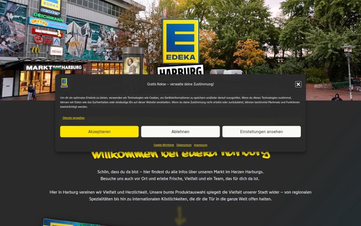 Screenshot of edeka-harburg.de