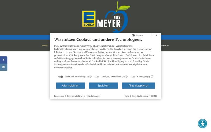 Screenshot of edeka-meyer.com