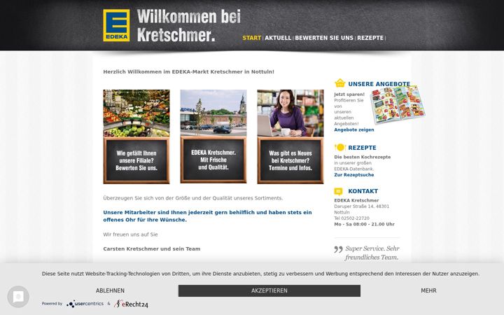 Skärmbild av edeka-nottuln.de