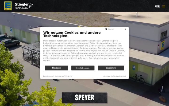Screenshot of edeka-stiegler.de