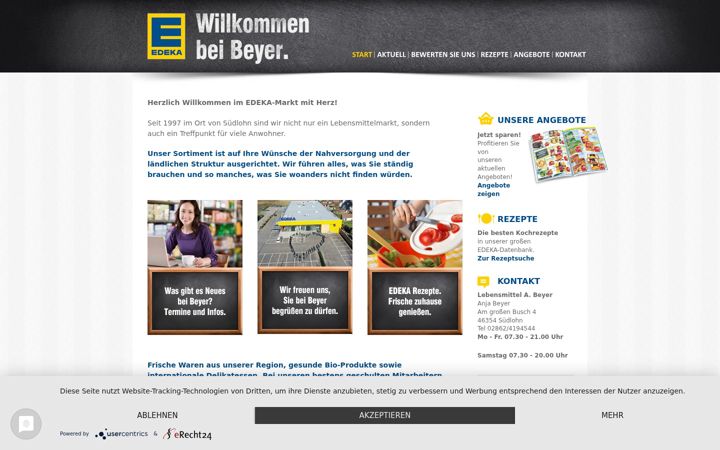 Screenshot of edeka-suedlohn.de